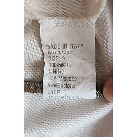 VTG Womens Silk Top S Pastel Pink Floral Bell Sleeve Lined Fairy Soft Cottage - Picture 10 of 12